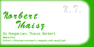 norbert thaisz business card